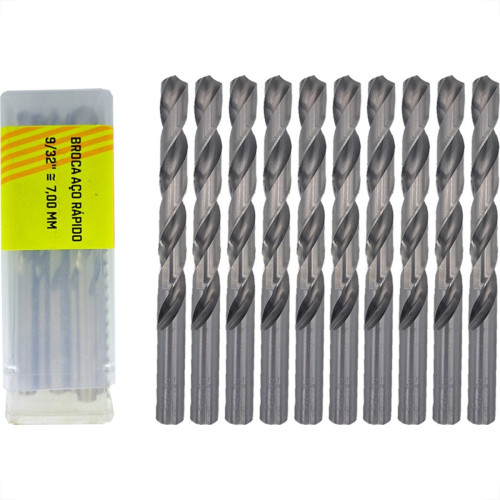Broca Aco Rapido Thompson 7,0Mm-9/32'' - 1332 - Kit C/10 Pecas Broca Aco Rapido Thompson 7,0Mm-9/32'' - 1332 - Kit C/10 Pecas