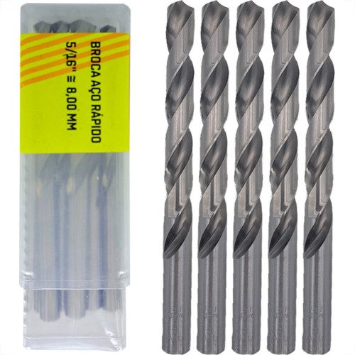 Broca Aco Rapido Thompson 8,0Mm-5/16'' - 1334 - Kit C/5 Pecas Broca Aco Rapido Thompson 8,0Mm-5/16'' - 1334 - Kit C/5 Pecas