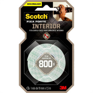 Fita Dupla Face 3M Fixa Forte Espuma 19Mm X1,5M - 800G
