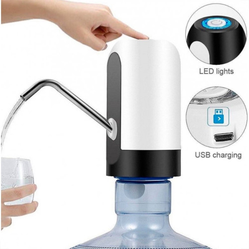 Bomba Para Galao De Agua Crx Branca Com Bateria Recarregavel - Gh406 Bomba Para Galao De Agua Crx Branca Com Bateria Recarregavel - Gh406