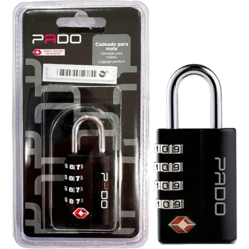 Cadeado Para Mala Pado Tsa007 Executive 4 Segredos Preto - 52018282 Cadeado Para Mala Pado Tsa007 Executive 4 Segredos Preto - 52018282