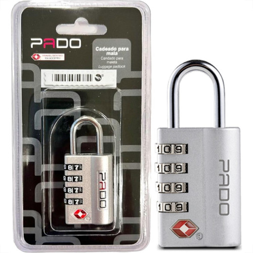 Cadeado Para Mala Pado Tsa007 Executive 4 Segredos Prata - 52018283 Cadeado Para Mala Pado Tsa007 Executive 4 Segredos Prata - 52018283