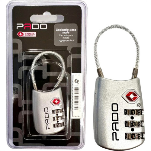 Cadeado Para Mala Pado Tsa007 Personal 3 Segredos Prata - 52018285 Cadeado Para Mala Pado Tsa007 Personal 3 Segredos Prata - 52018285