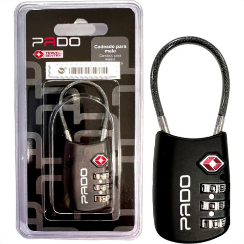 Cadeado Para Mala Pado Tsa007 Personal 3 Segredos Preto - 52018284 Cadeado Para Mala Pado Tsa007 Personal 3 Segredos Preto - 52018284