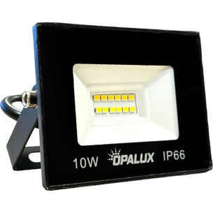 Refletor De Led Opalux 10W. 6500K. 800Lm Ip66 Preto Bivolt - 6013