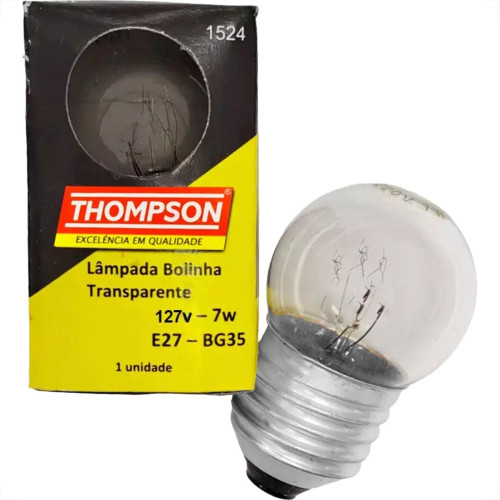 Lampada Bolinha Thompson 7Wx127V Clara - Kit C/10 Pecas Lampada Bolinha Thompson 7Wx127V Clara - Kit C/10 Pecas