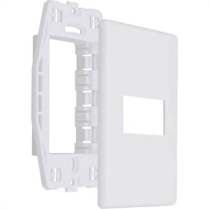 Placa Steck Linha Stella Branca 4X2 - 1 Modulo Horizontal Com Suporte 69270 Placa Steck Linha Stella Branca 4X2 - 1 Modulo Horizontal Com Suporte 69270