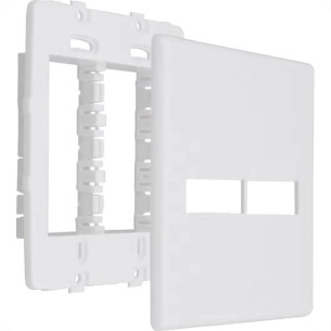 Placa Steck Linha Stella Branca 4X4 - 1 Modulo + 1 Modulo Horizontal Com Suporte 9772 Placa Steck Linha Stella Branca 4X4 - 1 Modulo + 1 Modulo Horizontal Com Suporte 9772