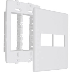 Placa Steck Linha Stella Branca 4X4 - 2 Modulos + 2 Modulos Horizontais Com Suporte 9974 Placa Steck Linha Stella Branca 4X4 - 2 Modulos + 2 Modulos Horizontais Com Suporte 9974