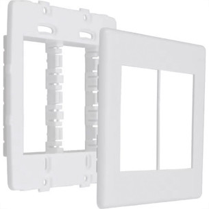 Placa Steck Linha Stella Branca 4X4 - 3 Modulos + 3 Modulos Horizontais Com Suporte 9072 Placa Steck Linha Stella Branca 4X4 - 3 Modulos + 3 Modulos Horizontais Com Suporte 9072