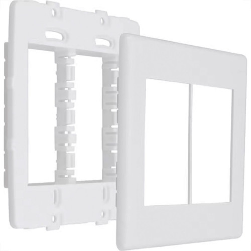 Placa Steck Linha Stella Branca 4X4 - 3 Modulos + 3 Modulos Horizontais Com Suporte 9072 Placa Steck Linha Stella Branca 4X4 - 3 Modulos + 3 Modulos Horizontais Com Suporte 9072