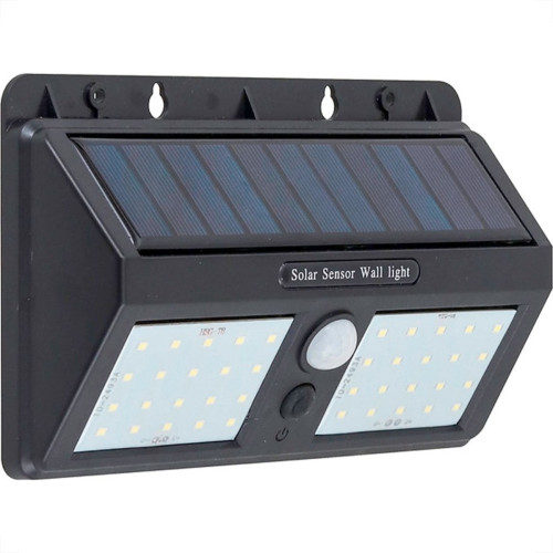 Luminaria De Led Gaya Solar Dupla Com Sensor De Presenca Zyon Ip65 - 6500K - 8W - 300Lm - 9664 Luminaria De Led Gaya Solar Dupla Com Sensor De Presenca Zyon Ip65 - 6500K - 8W - 300Lm - 9664