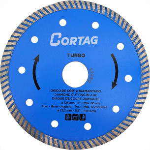 Disco Diamantado Cortag Turbo 125Mm X 22,2Mm Para Esmerilhadeira - 62137