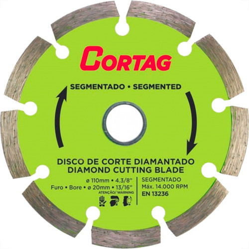 Disco Diamantado Cortag Segmentado 110Mm X 20Mm - 60973 Disco Diamantado Cortag Segmentado 110Mm X 20Mm - 60973