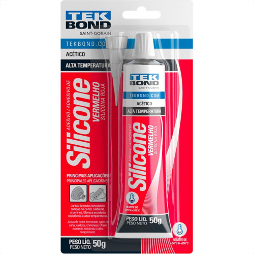 Silicone Tekbond Alta Temperatura 50G. Vermelho Silicone Tekbond Alta Temperatura 50G. Vermelho
