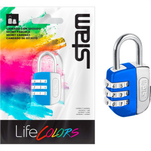 Cadeado Para Mala Stam Life Colors Com Segredo 25Mm Azul