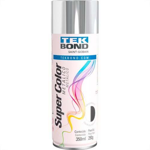 Spray Tekbond Super Color Metalico Cromado 350 Ml Spray Tekbond Super Color Metalico Cromado 350 Ml