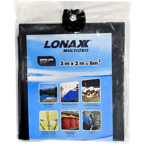 Lona Plastica Lonax Preta Multiuso 3 X 2M - 9727 Lona Plastica Lonax Preta Multiuso 3 X 2M - 9727