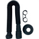 Sifao Sanfonado Extensivel Censi Preto Fosco 1,5M Com Suporte E Canopla ( Pia - Tanque - Lavatorio ) - 7211