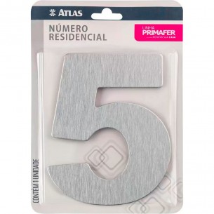 Numero Residencial Atlas Escovado 6Cm Nº 5