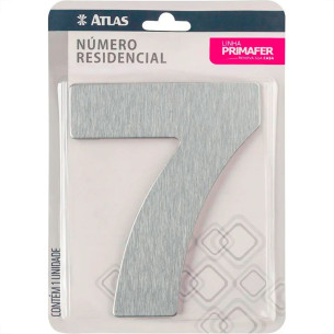 Numero Residencial Atlas Escovado 6Cm Nº 7