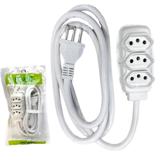 Extensao Ilumi Pp 2 Polos + Terra 20A. 2,5Mm Branca 5M - 1699970 Extensao Ilumi Pp 2 Polos + Terra 20A. 2,5Mm Branca 5M - 1699970