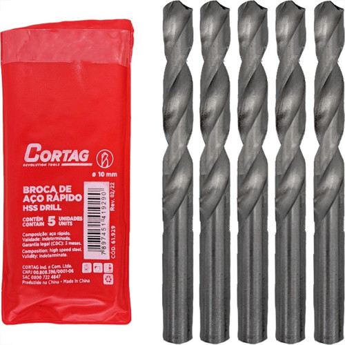 Broca Aco Rapido Cortag 10,0Mm - 61929 - Kit C/5 Pecas Broca Aco Rapido Cortag 10,0Mm - 61929 - Kit C/5 Pecas