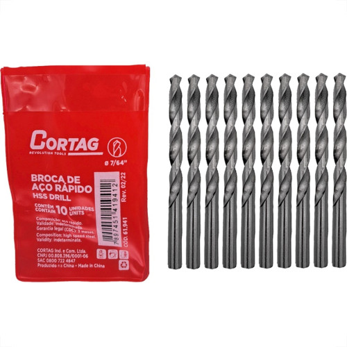 Broca Aco Rapido Cortag (D) 7/64'' - 61941 - Kit C/10 Pecas Broca Aco Rapido Cortag (D) 7/64'' - 61941 - Kit C/10 Pecas