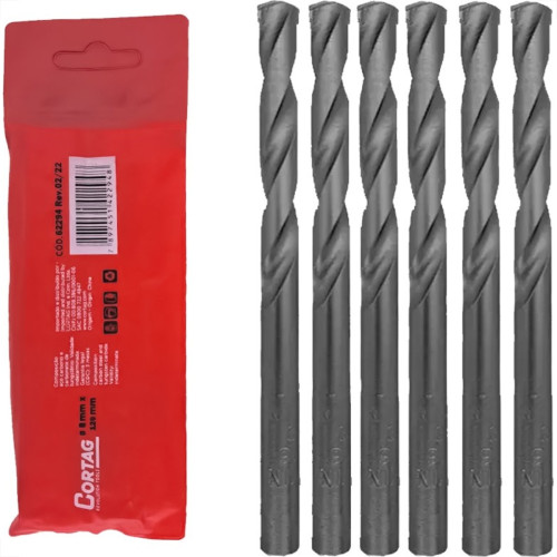 Broca Widea Cortag 8Mm X 120Mm - 62294 - Kit C/5 Pecas Broca Widea Cortag 8Mm X 120Mm - 62294 - Kit C/5 Pecas