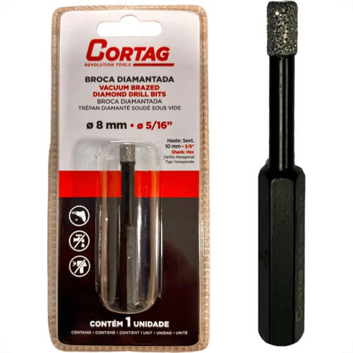 Broca Diamantada Cortag 8Mm - 62129 Broca Diamantada Cortag 8Mm - 62129