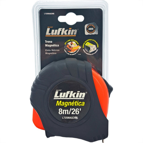 Trena Lufkin Emborrachada Magnetica Com Trava - L725 - 8Mx25Mm Trena Lufkin Emborrachada Magnetica Com Trava - L725 - 8Mx25Mm
