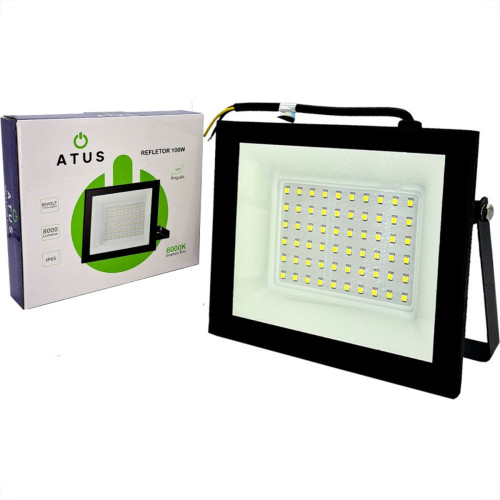 Refletor De Led Atus 100W. 6000K. 8000Lm Ip65 Preto Bivolt - 0422 Refletor De Led Atus 100W. 6000K. 8000Lm Ip65 Preto Bivolt - 0422