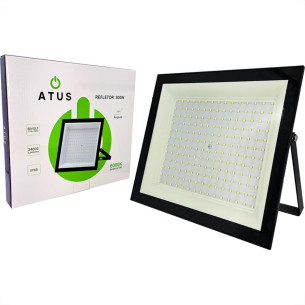 Refletor De Led Atus 300W. 6000K . 24000Lm Ip65 Preto Bivolt - 0424