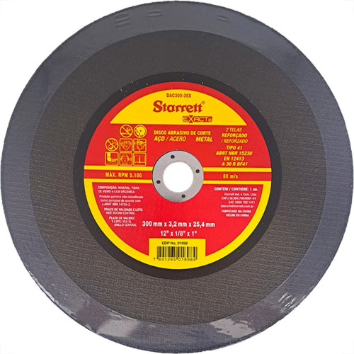 Disco Corte Ferro Starrett 12''X1/8''X1'' - Kit C/6 Pecas Disco Corte Ferro Starrett 12''X1/8''X1'' - Kit C/6 Pecas