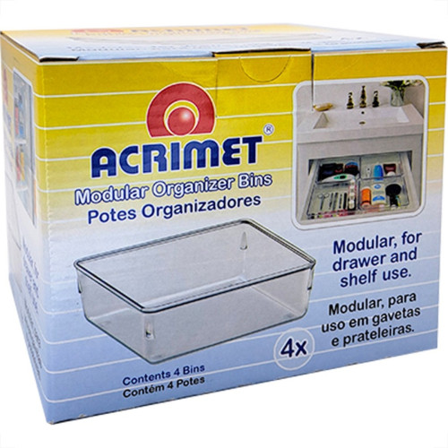 Organizador Acrimet Para Gaveta Grande 16 X 16 X 5,5Cm Caixa Com 4 Pecas Organizador Acrimet Para Gaveta Grande 16 X 16 X 5,5Cm Caixa Com 4 Pecas