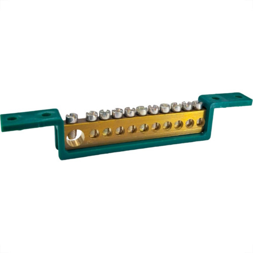 Barramento Steck Terra 11 Terminais Verde- Sbt11 Barramento Steck Terra 11 Terminais Verde- Sbt11