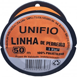 Linha Para Pedreiro 1 Fio Unifio 50M Laranja . / Kit C/ 12 Peca