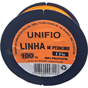 Linha Para Pedreiro 1 Fio Unifio 100M Laranja . / Kit C/ 12 Peca