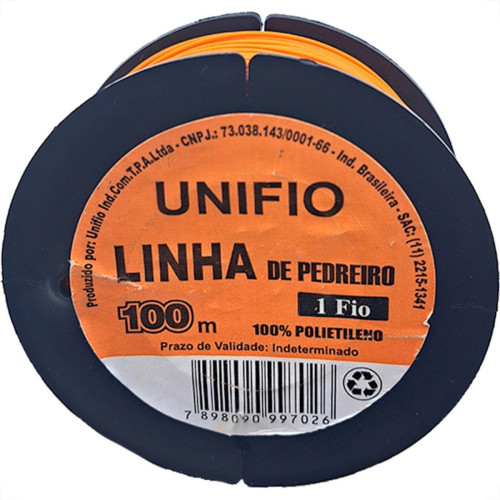 Linha Para Pedreiro 1 Fio Unifio 100M Laranja - Kit C/12 Pecas Linha Para Pedreiro 1 Fio Unifio 100M Laranja - Kit C/12 Pecas