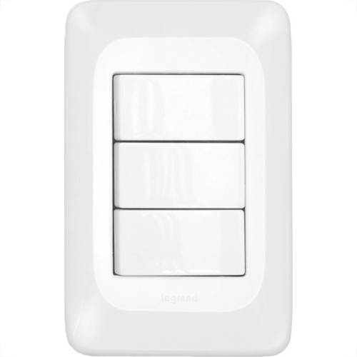 Conjunto Pial Pop Modulo Com Placa 4X2 - 3 Simples 10A. - Lgx111