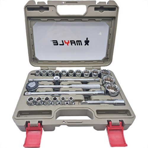 Soquete Estriado Mayle Jogo 1/2'' - 23 Pecas 8 A 32Mm Soquete Estriado Mayle Jogo 1/2'' - 23 Pecas 8 A 32Mm