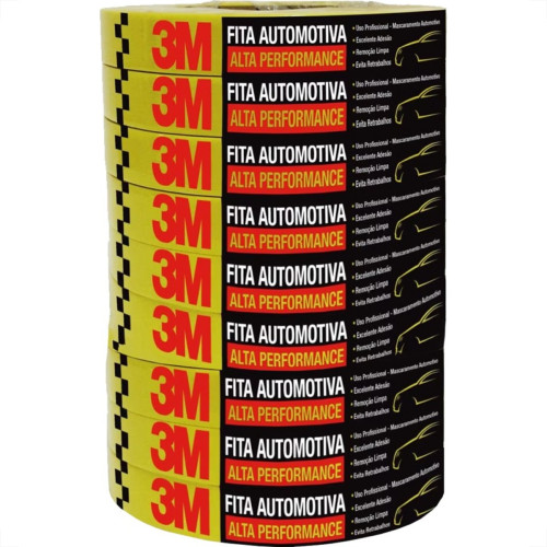Fita Crepe 3M Alta Performance Amarela 24Mm X 40M Automotiva - Kit C/9 Pecas Fita Crepe 3M Alta Performance Amarela 24Mm X 40M Automotiva - Kit C/9 Pecas