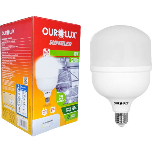 Lampada Led Alta Potencia Ourolux 40W. 6500K. 3200Lm E-27 Lampada Led Alta Potencia Ourolux 40W. 6500K. 3200Lm E-27