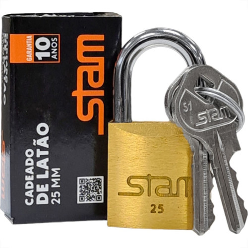 Cadeado Stam 25Mm Latao - Kit C/10 Pecas Cadeado Stam 25Mm Latao - Kit C/10 Pecas