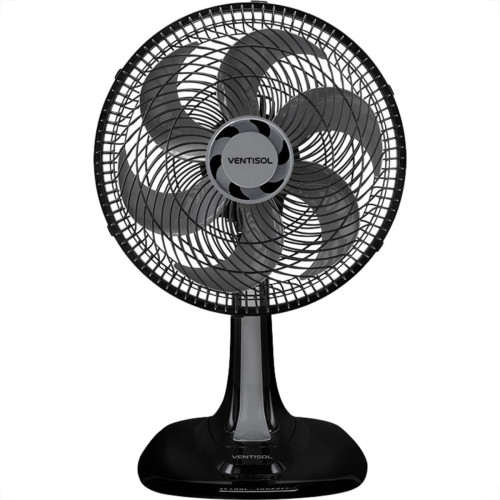 Ventilador Mesa Ventisol Turbo Preto/Cinza 6 Pas 30Cm. 127V. Ventilador Mesa Ventisol Turbo Preto/Cinza 6 Pas 30Cm. 127V.