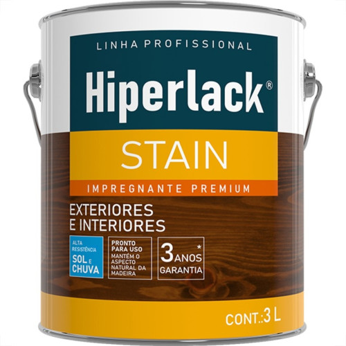 Verniz Premium Hiperlack Stain Impregnante Acetinado Natural 3L
