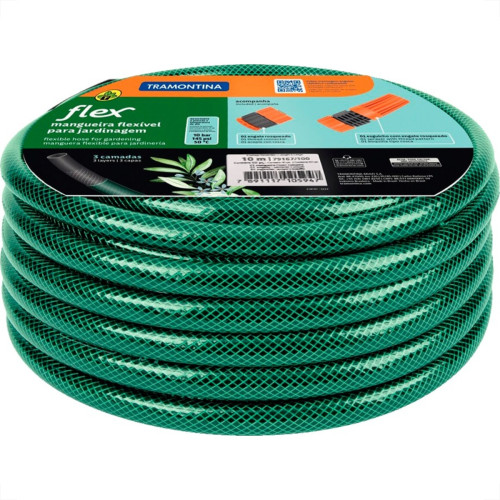 Mangueira Jardim Tramontina Flex Preta/Verde Conjunto Com 10M Mangueira Jardim Tramontina Flex Preta/Verde Conjunto Com 10M