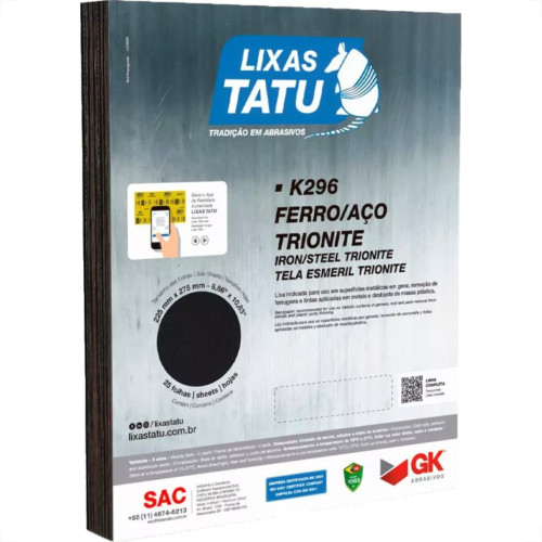 Lixa Ferro Tatu 220 - Pacote Com 25 Folhas - Kit C/25 Folhas Lixa Ferro Tatu 220 - Pacote Com 25 Folhas - Kit C/25 Folhas
