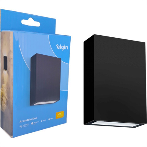 Arandela Led Elgin Sobrepor Duo Para Area Externa - 4W - 3000K - Preta Arandela Led Elgin Sobrepor Duo Para Area Externa - 4W - 3000K - Preta