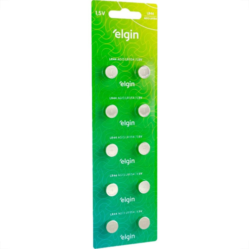 Pilha Elgin Alcalina Bateria Lr44 - 1,5V. Cartela Com 10 Pecas - 82194 Pilha Elgin Alcalina Bateria Lr44 - 1,5V. Cartela Com 10 Pecas - 82194
